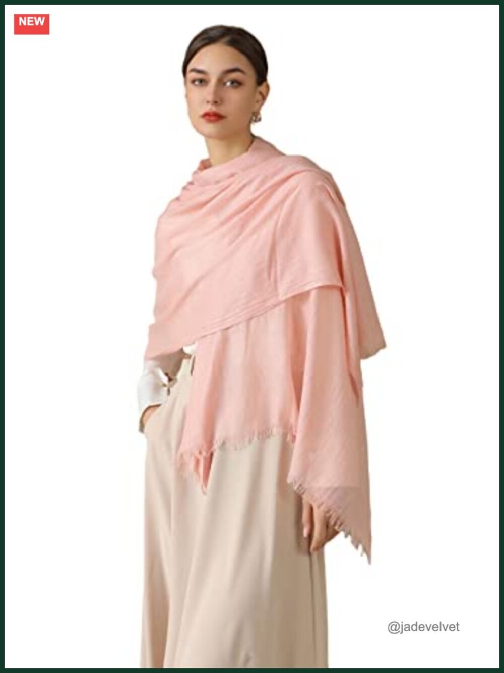 80% Polyester 20% Viscose Scarf Shawl Wrap, Fringe Edge, Lightweight